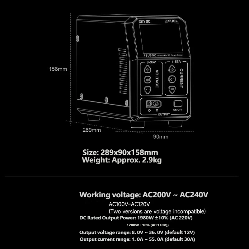 SKYRC PSU2000 1980W Catu Daya  - Drone Charger ulasan dan harga